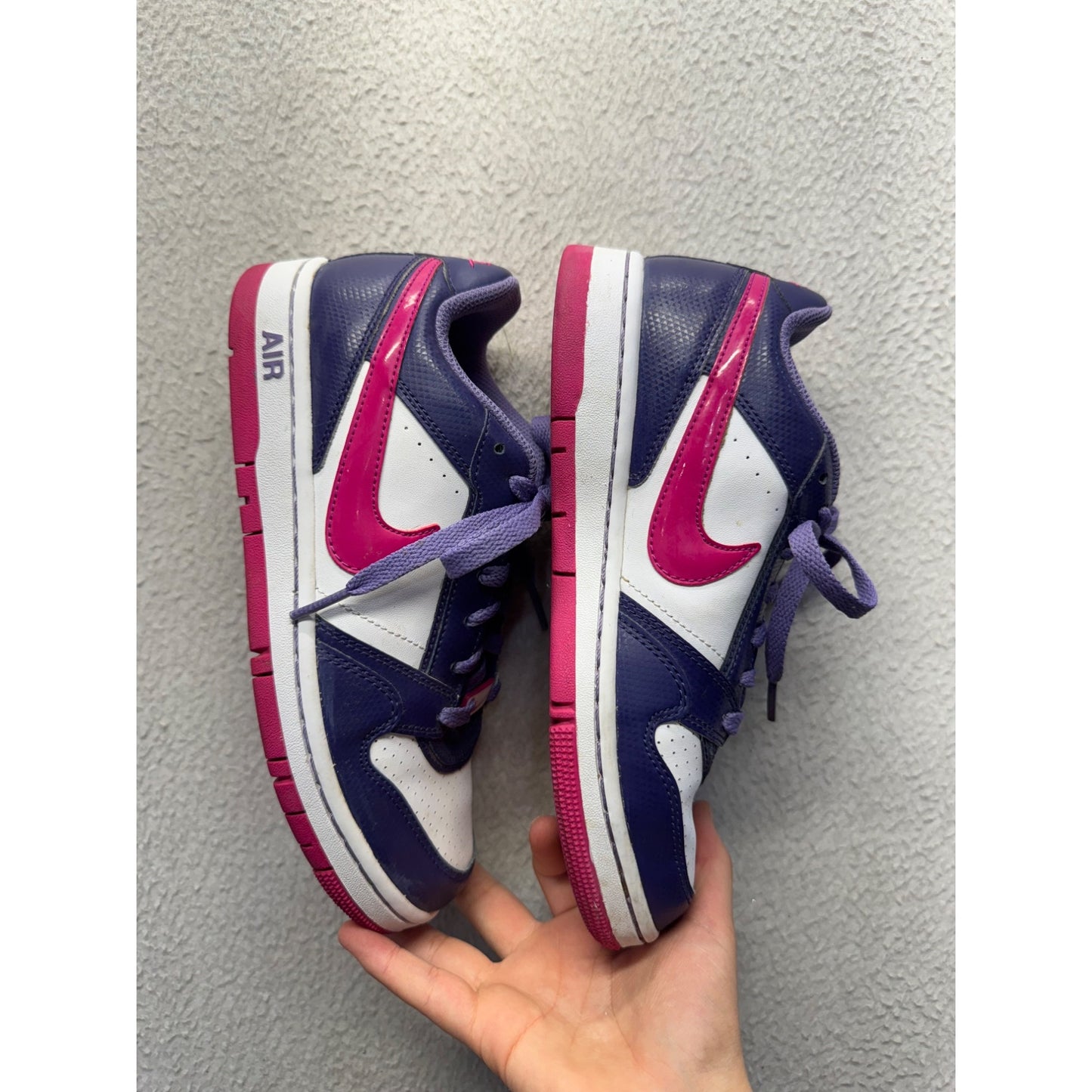 Nike Air Purple & Pink Low-Top Sneakers With Laces #9623