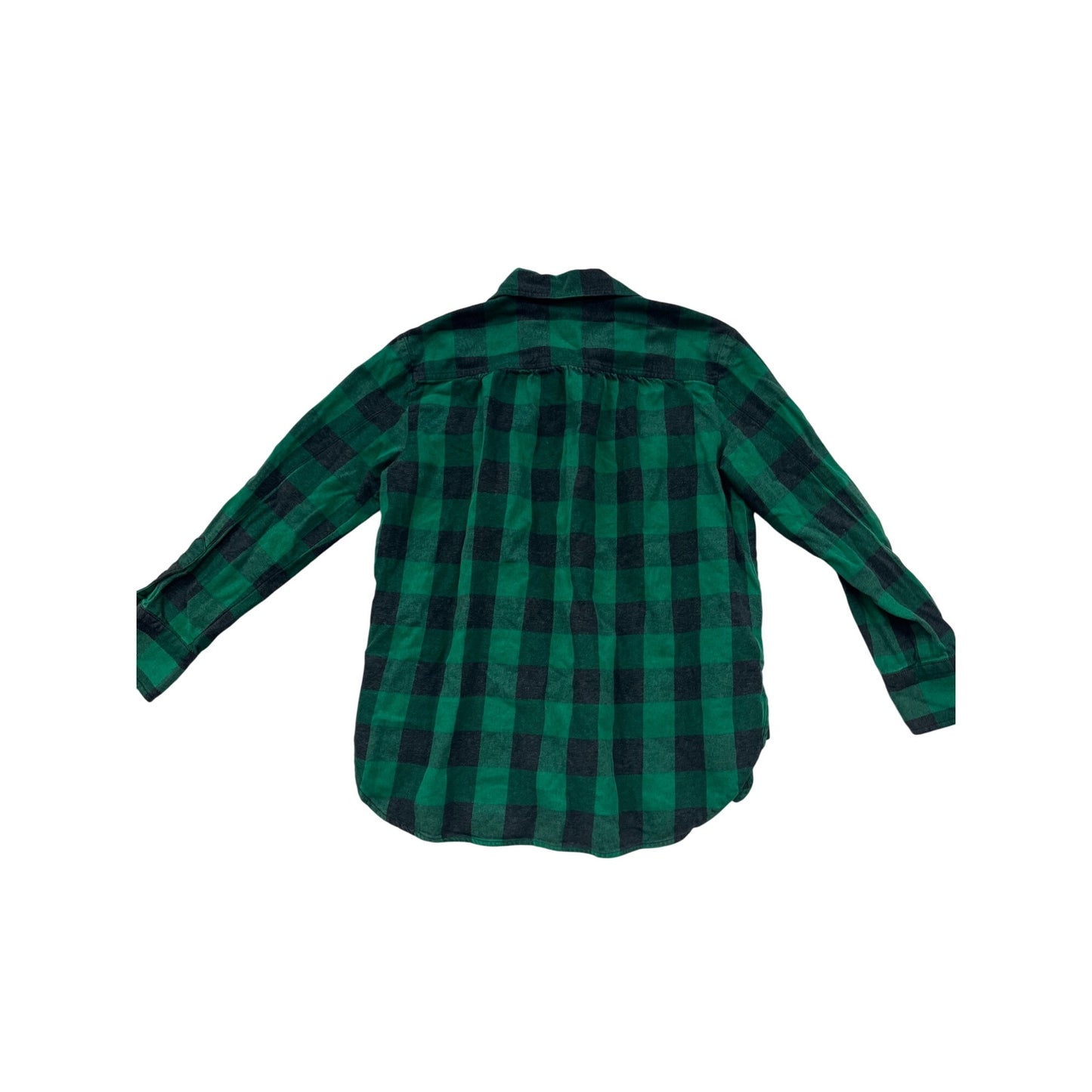 Madewell Green & Black Buffalo Plaid Flannel Button-Up Shirt M #8832