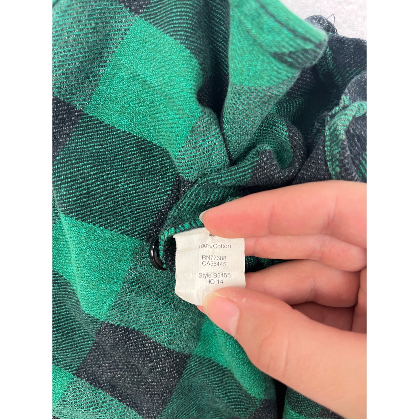 Madewell Green & Black Buffalo Plaid Flannel Button-Up Shirt M #8832