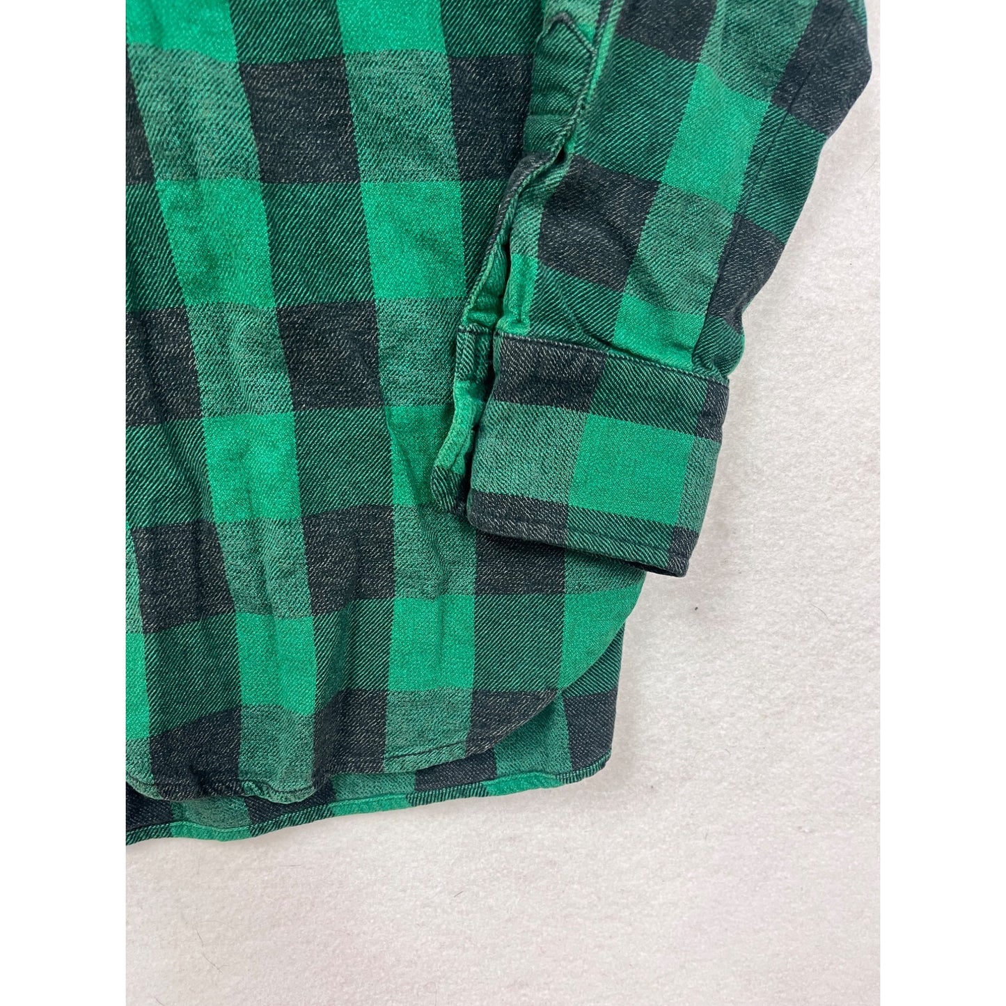 Madewell Green & Black Buffalo Plaid Flannel Button-Up Shirt M #8832
