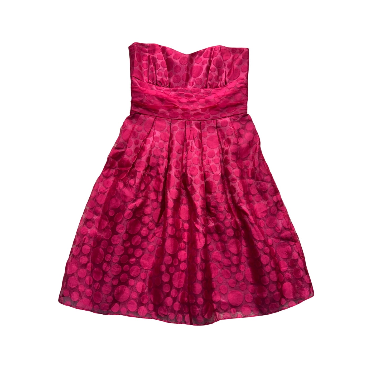 Pink Strapless Polka Dot Party Dress By Jump Apparel Women’s Size 9/10 #7845