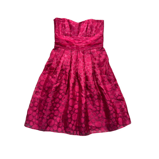 Pink Strapless Polka Dot Party Dress By Jump Apparel Women’s Size 9/10 #7845