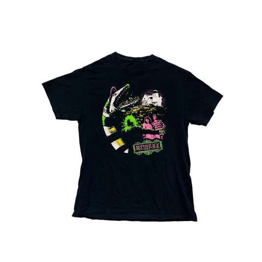 Beetlejuice Graphic T-Shirt Black Cotton Short Sleeve #245A
