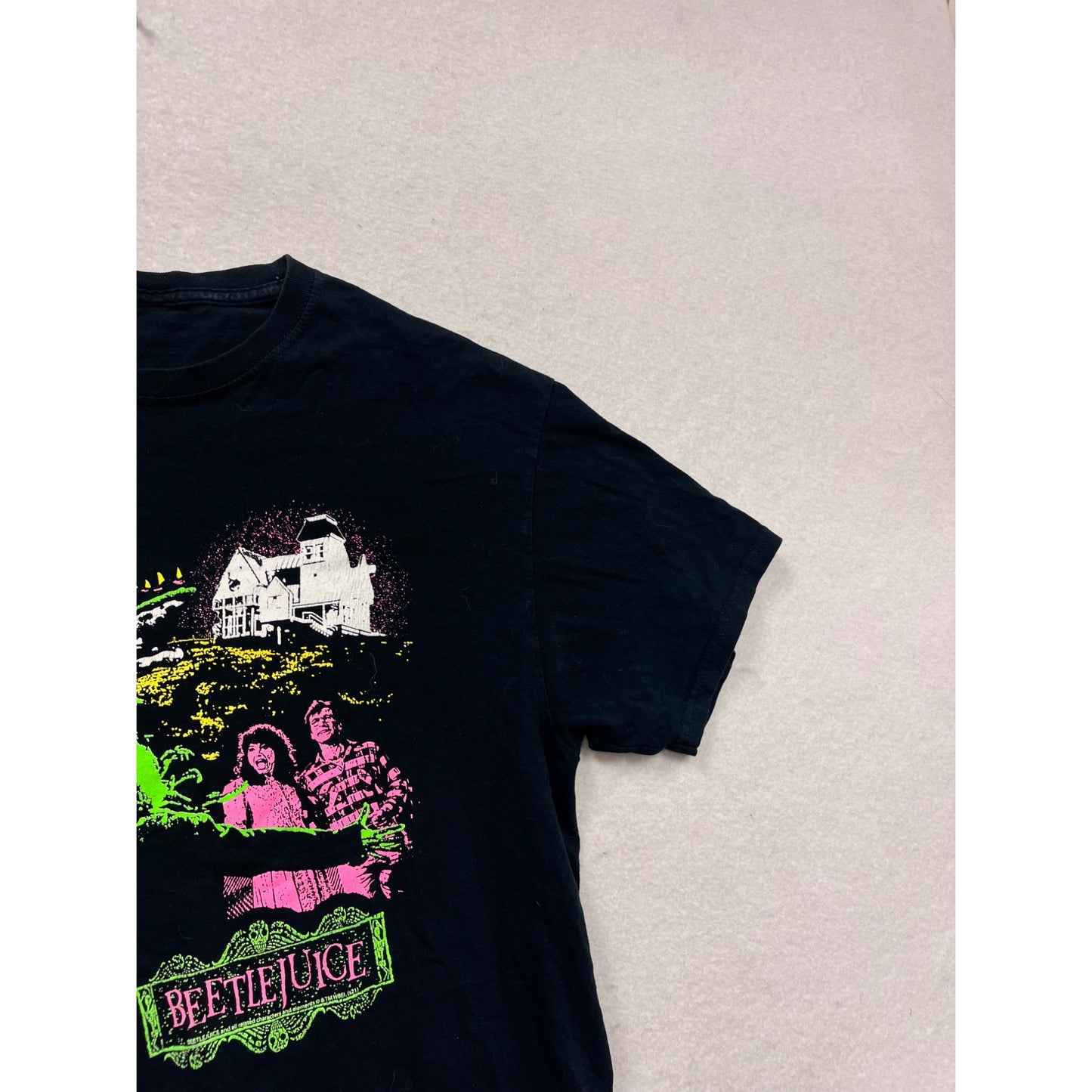 Beetlejuice Graphic T-Shirt Black Cotton Short Sleeve #245A