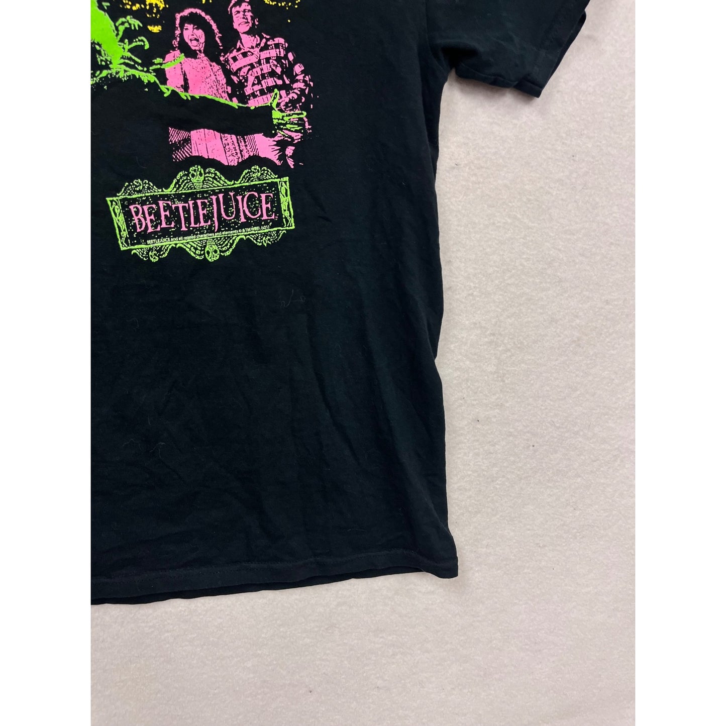 Beetlejuice Graphic T-Shirt Black Cotton Short Sleeve #245A