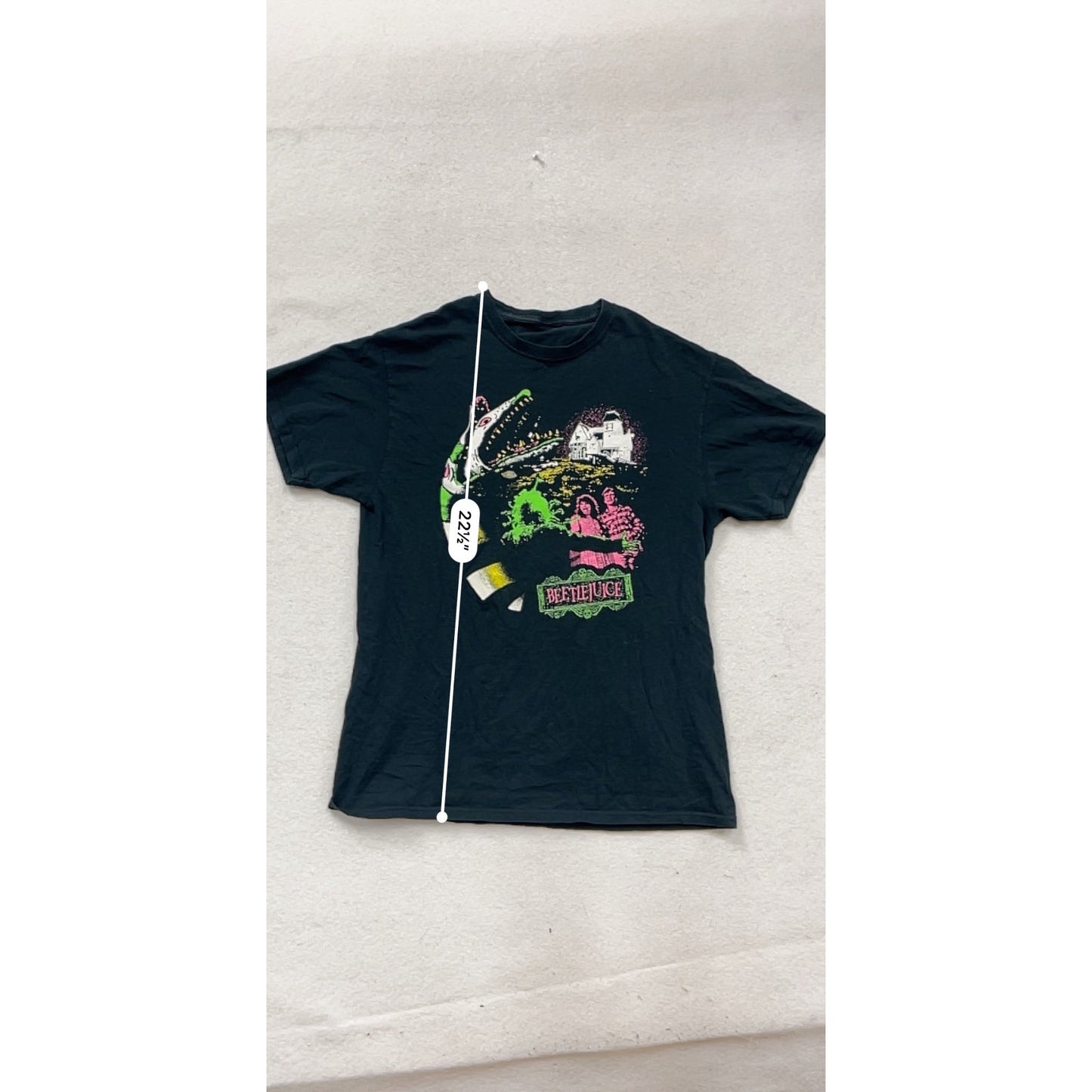Beetlejuice Graphic T-Shirt Black Cotton Short Sleeve #245A