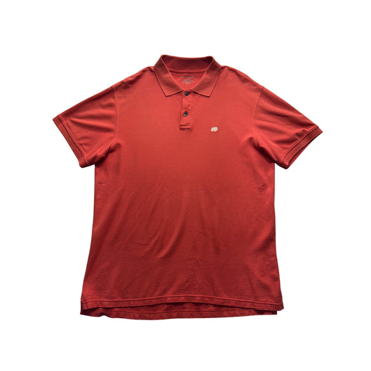 Red Polo Shirt Elephant Logo Button-Up Collar 100% Cotton Size XL #9982