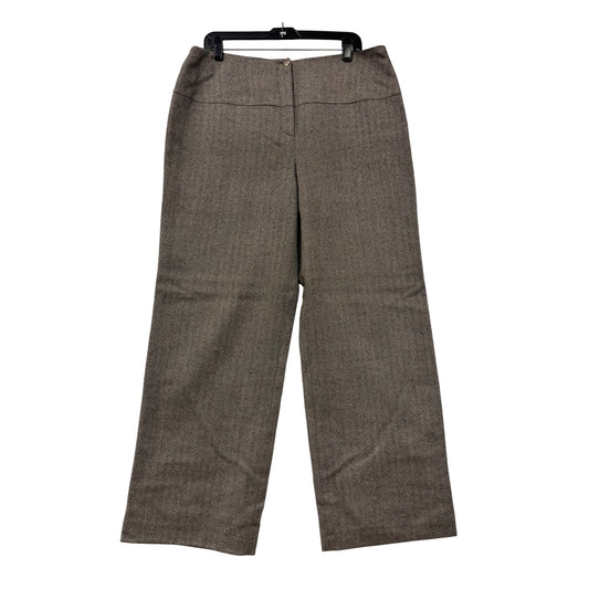 Harvé Benard Womens Wool Herringbone Wide-Leg Pants Size 16 #8350