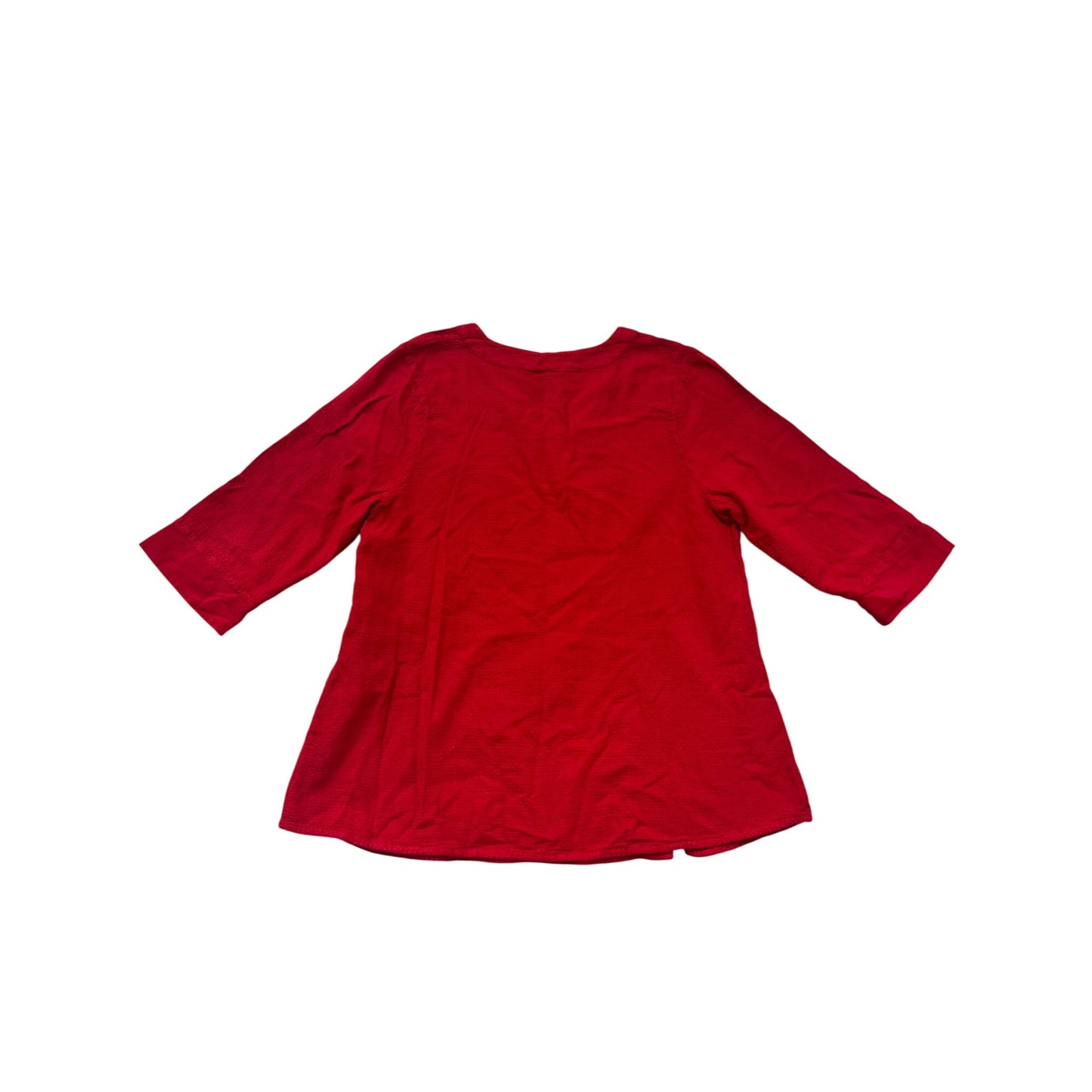 Dunes Red Textured 3/4 Sleeve Tunic Top #8509
