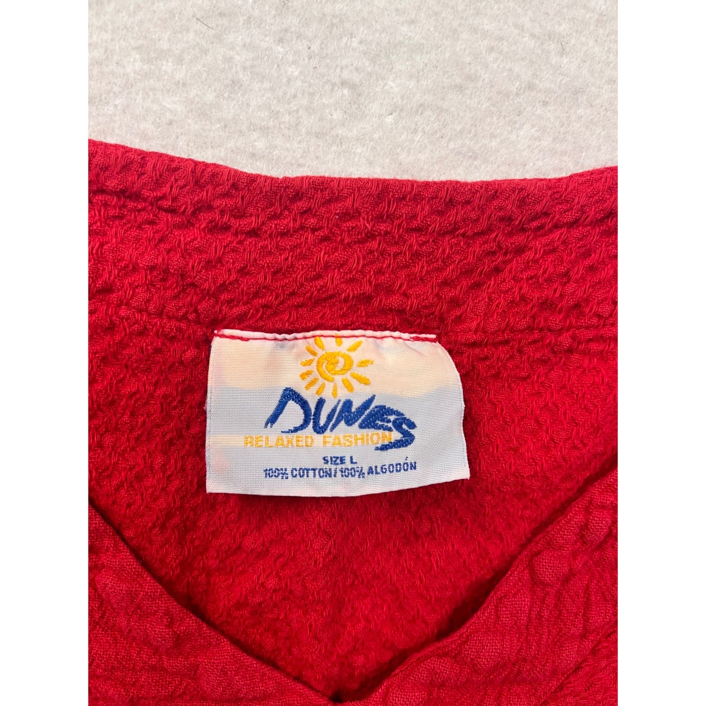 Dunes Red Textured 3/4 Sleeve Tunic Top #8509