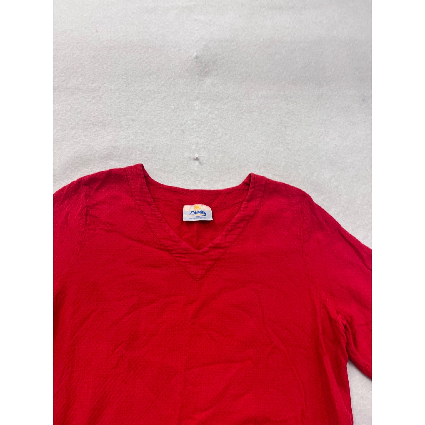 Dunes Red Textured 3/4 Sleeve Tunic Top #8509