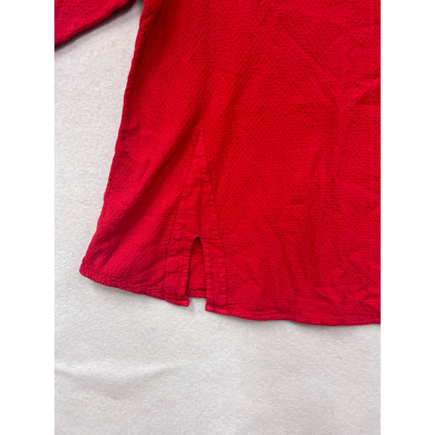 Dunes Red Textured 3/4 Sleeve Tunic Top #8509
