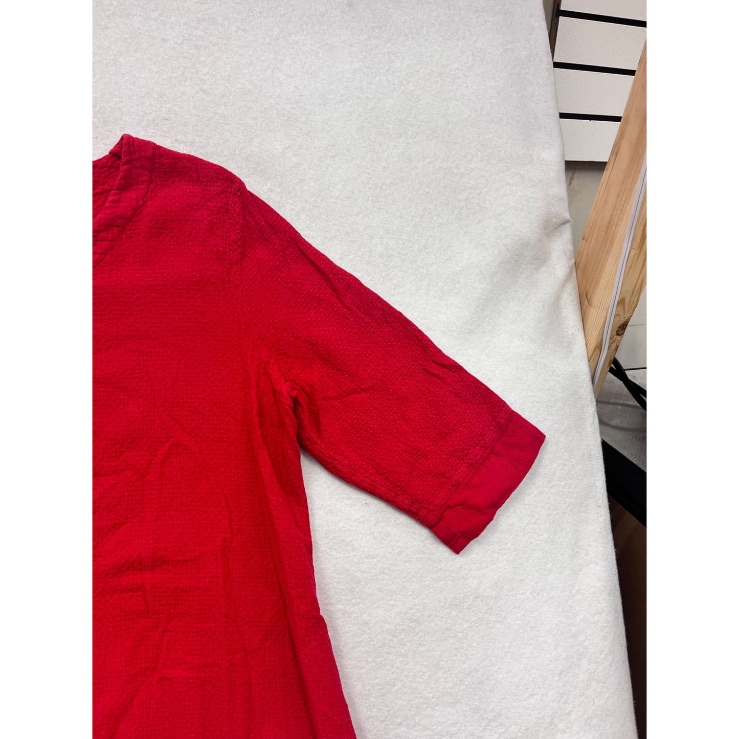 Dunes Red Textured 3/4 Sleeve Tunic Top #8509