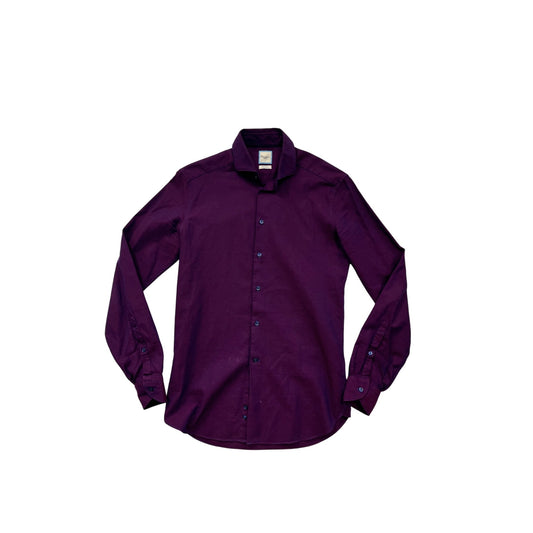 Mens Camicissima Long-Sleeve Purple Button-Up Shirt Size 37 #8244
