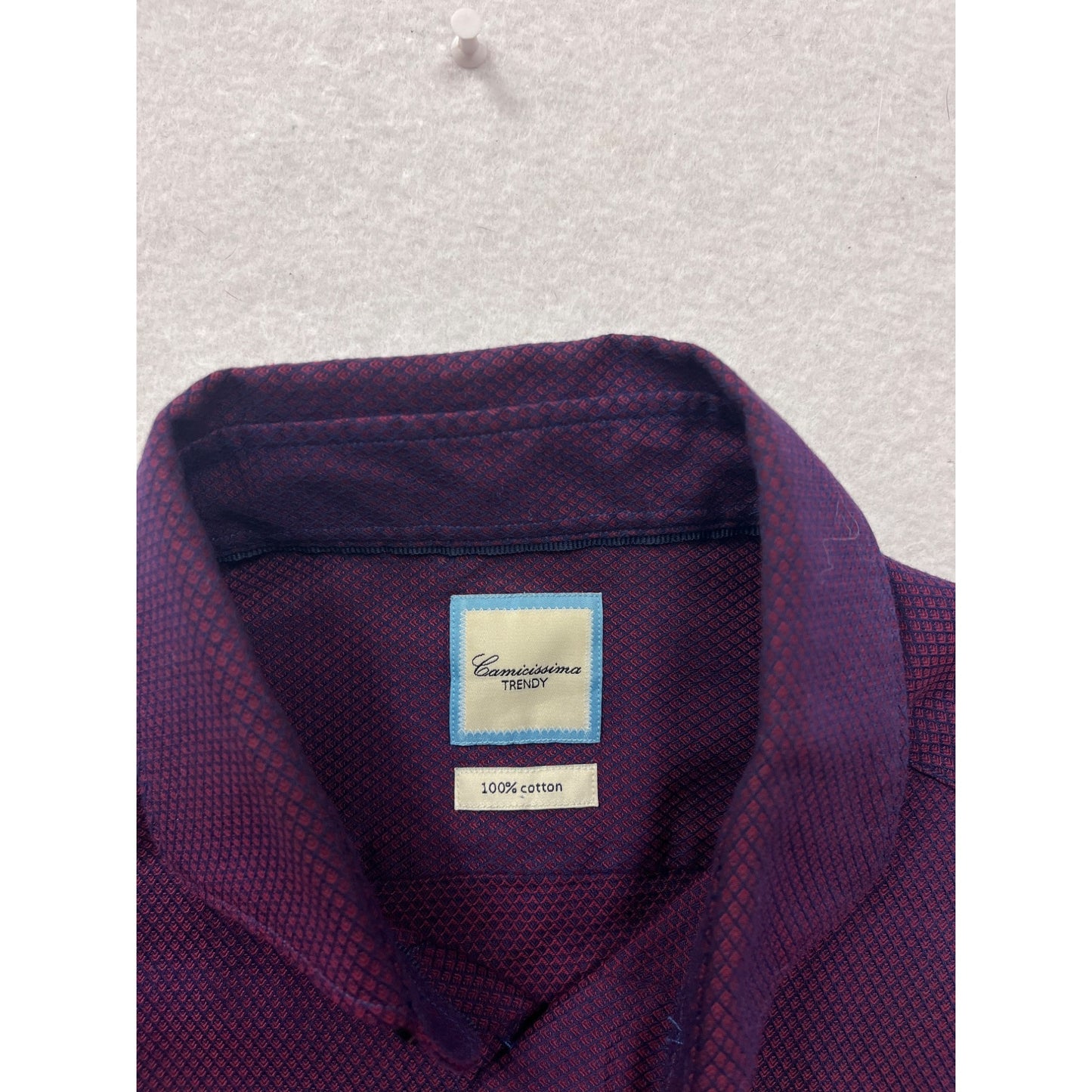 Mens Camicissima Long-Sleeve Purple Button-Up Shirt Size 37 #8244