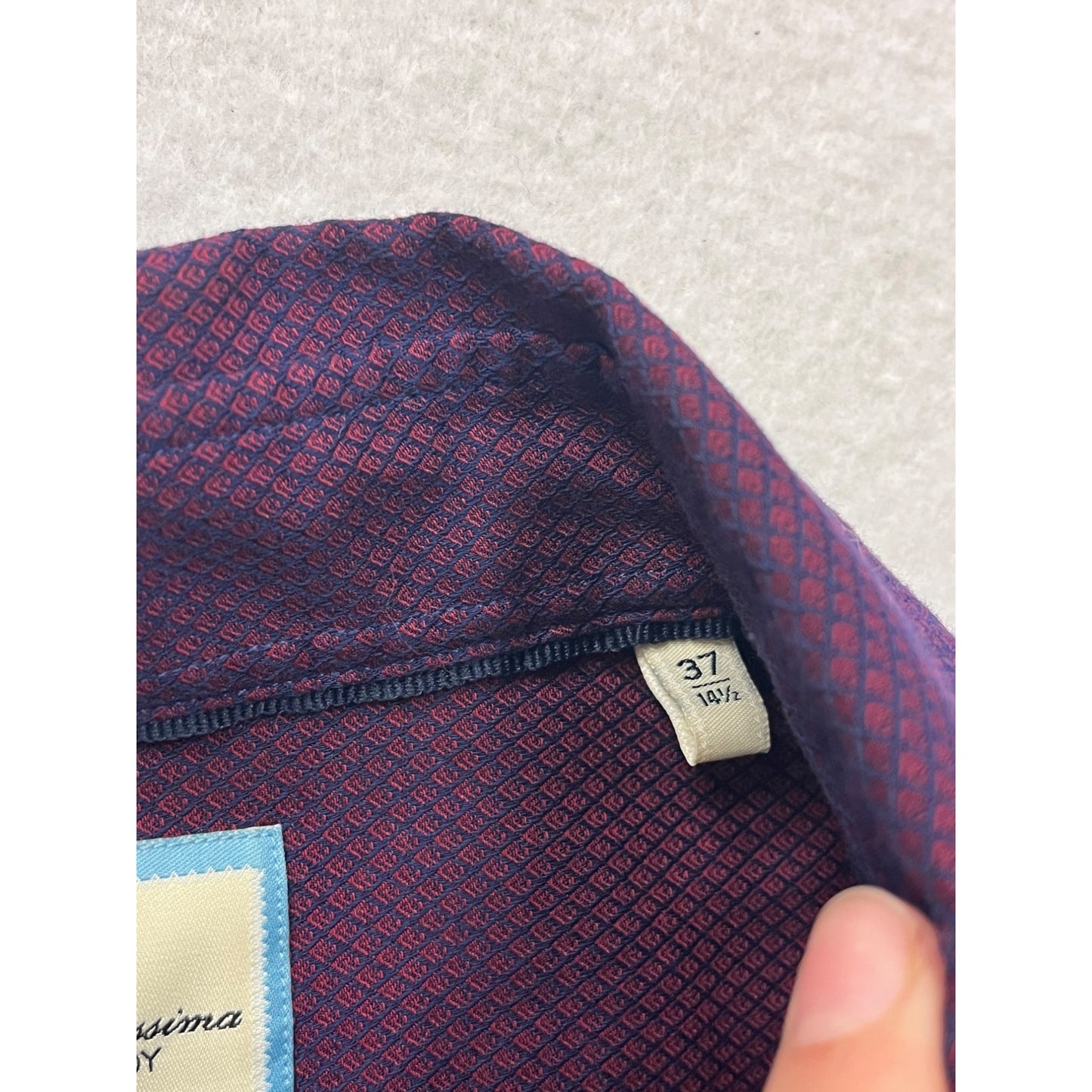 Mens Camicissima Long-Sleeve Purple Button-Up Shirt Size 37 #8244