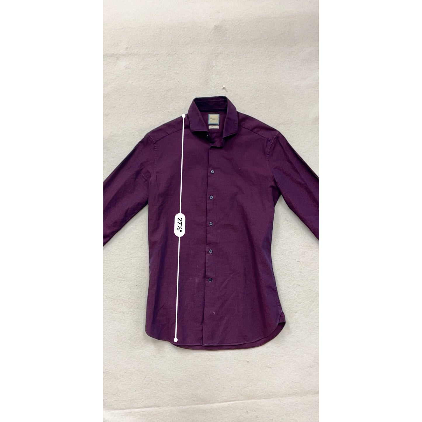 Mens Camicissima Long-Sleeve Purple Button-Up Shirt Size 37 #8244