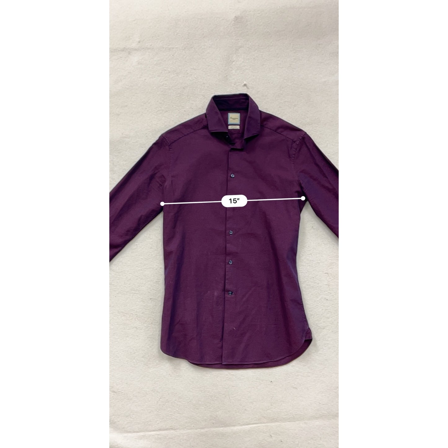 Mens Camicissima Long-Sleeve Purple Button-Up Shirt Size 37 #8244