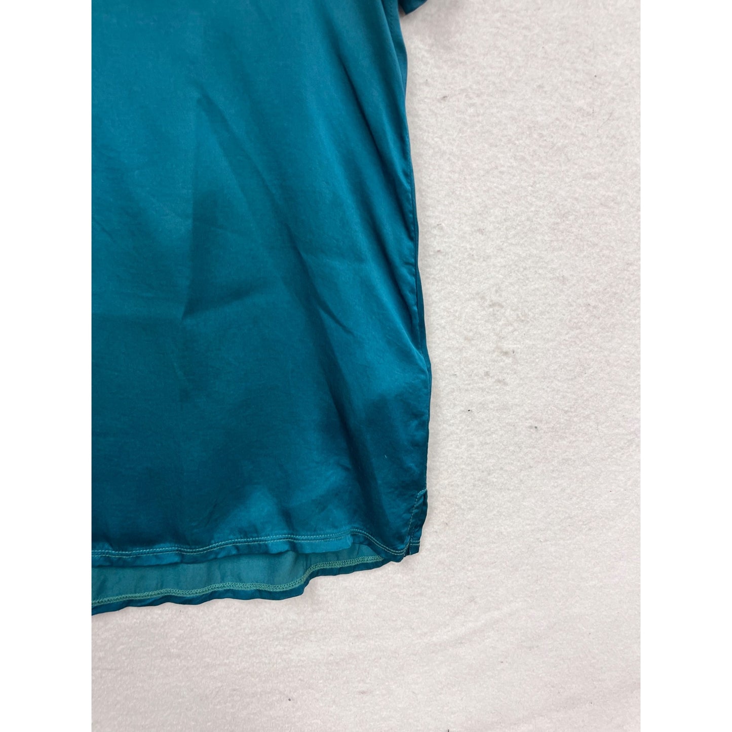 Nation  V-Neck Short Sleeve Blouse In Teal XS #758A