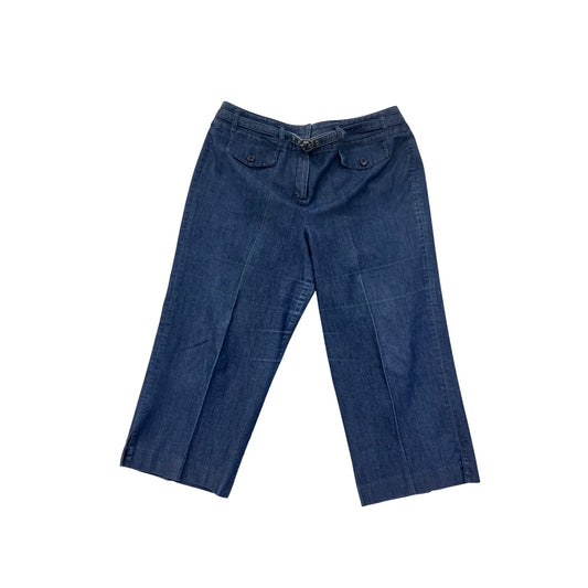 Larry Levine Womens Stretch Wide-Leg Denim Pants Size 14 #8794