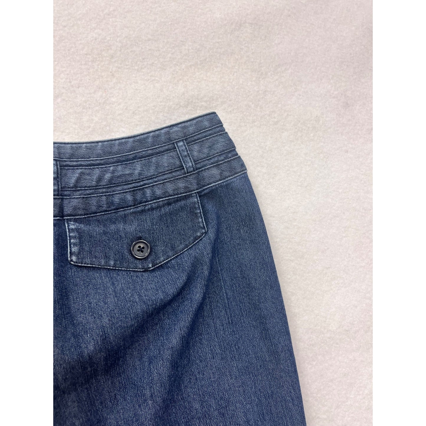 Larry Levine Womens Stretch Wide-Leg Denim Pants Size 14 #8794