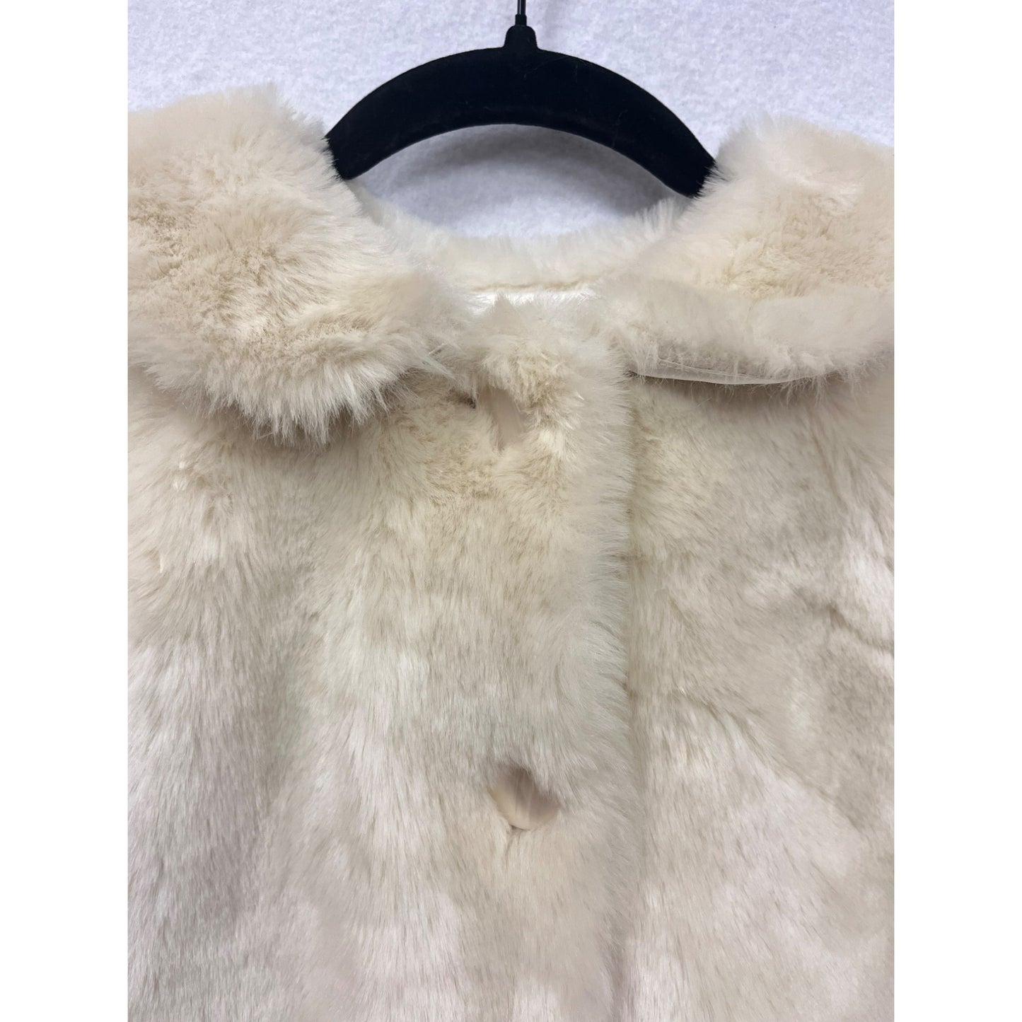 Women’s Saks Fifth Avenue TeddyBear Fur Coat & Hat Set #2809