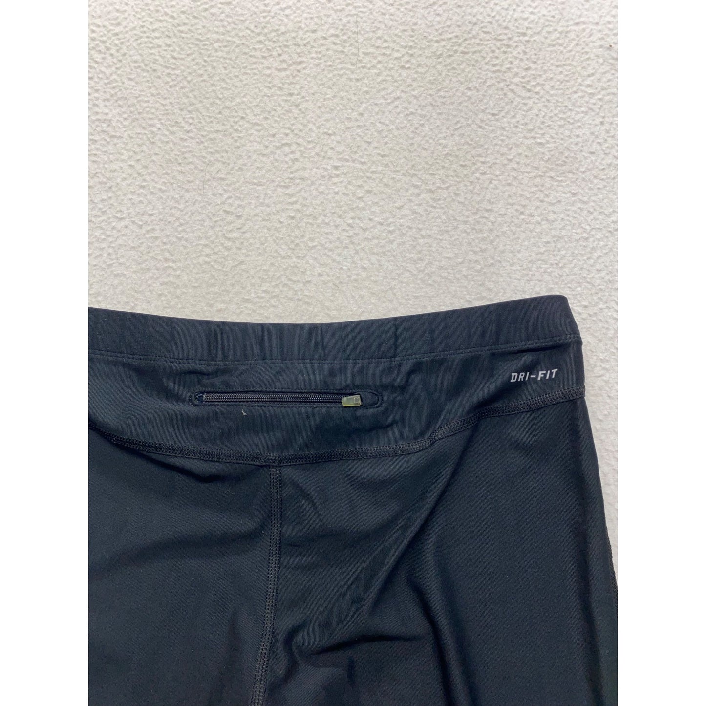 Nike Dri-Fit Black & Blue Running Capri Leggings With Zip Pocket #7345