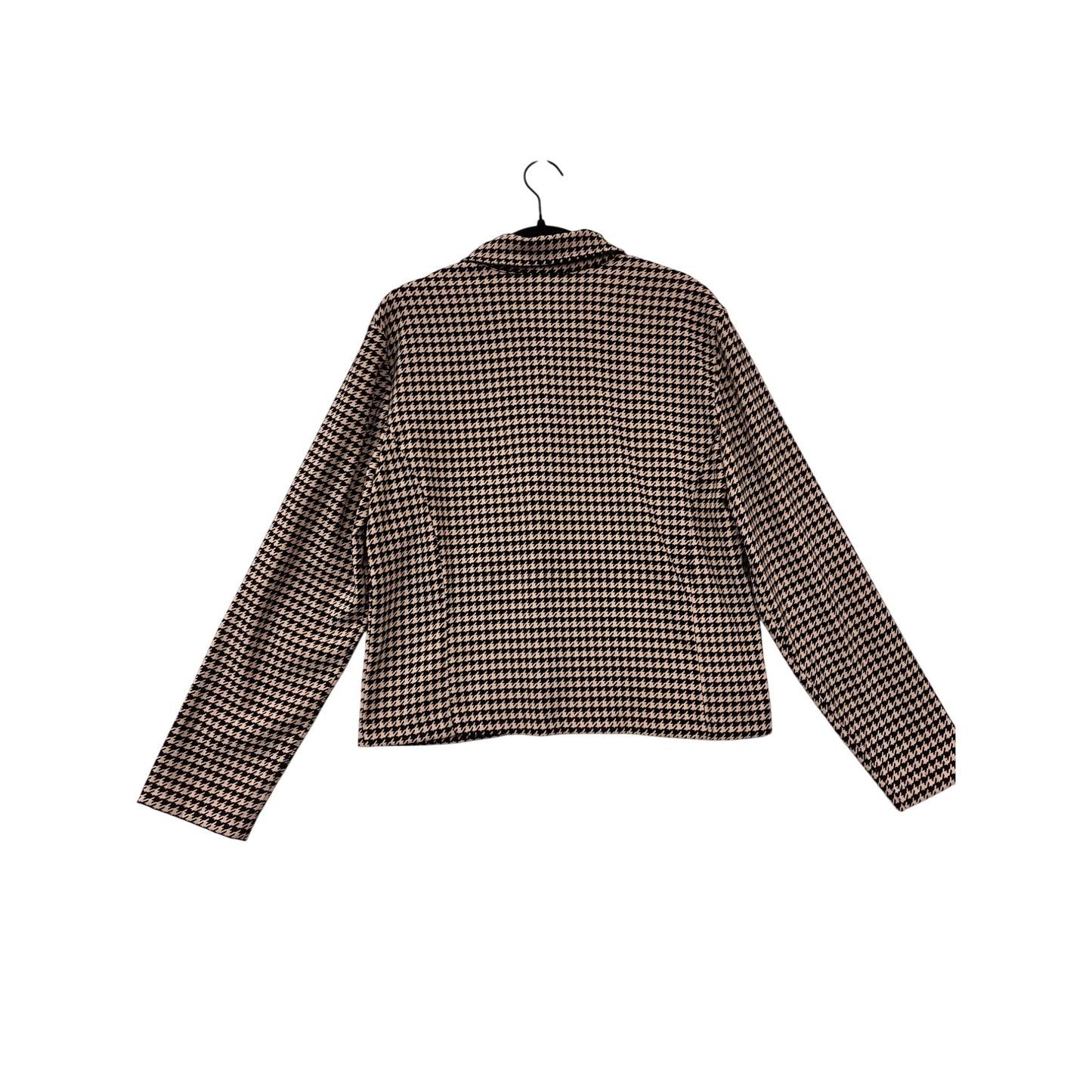 Size 14 Houndstooth Zip-Up Jacket By First Option #8678