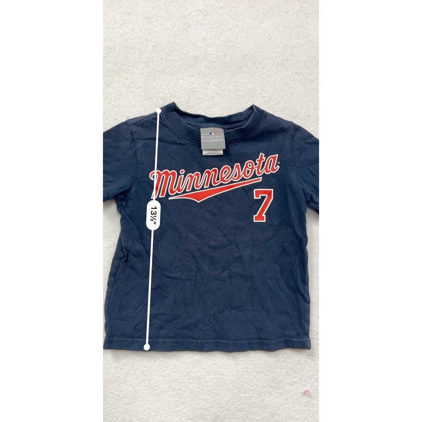Minnesota Twins 7 Mauer Navy Graphic T-Shirt 3T #8491