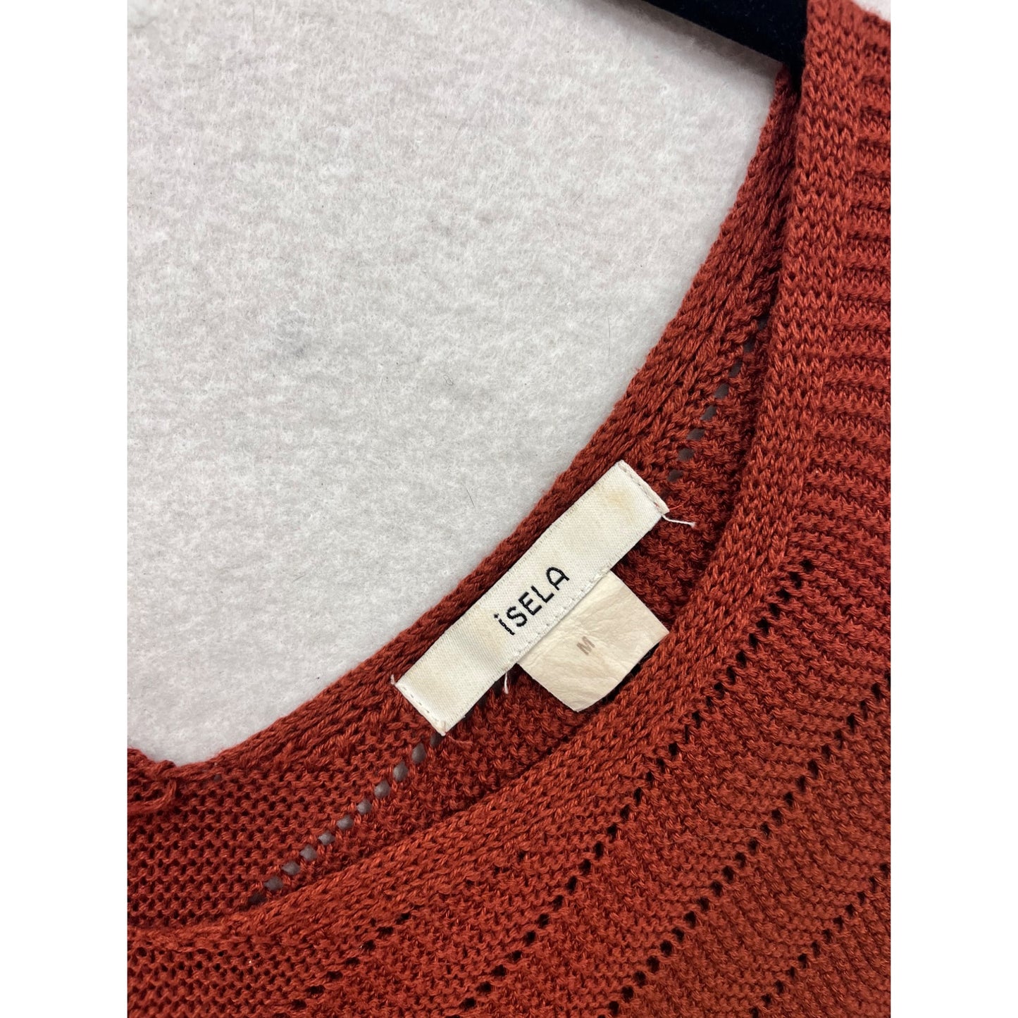 Rust Red Chevron Knit Tank Top  Medium  Isela  #8751