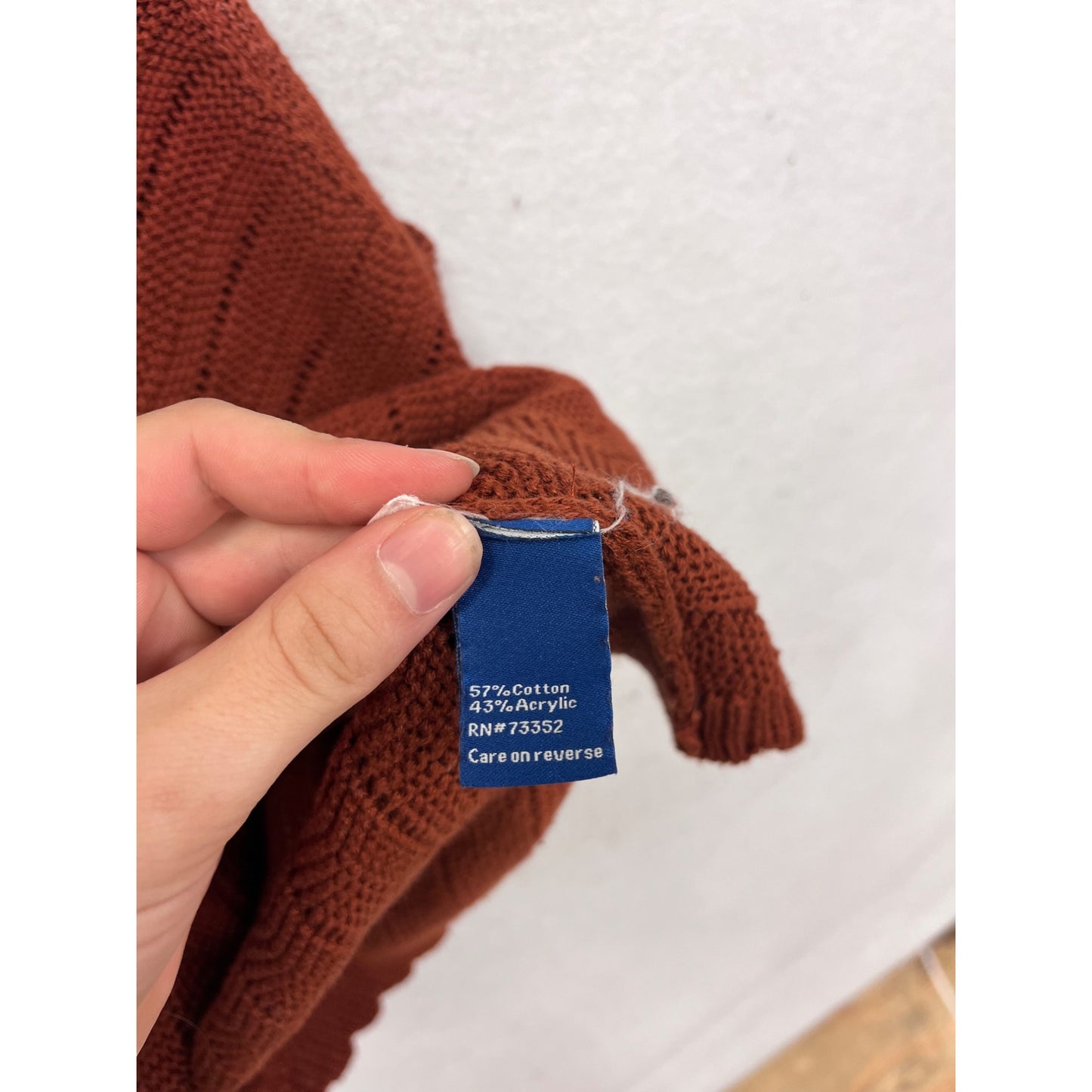 Rust Red Chevron Knit Tank Top  Medium  Isela  #8751