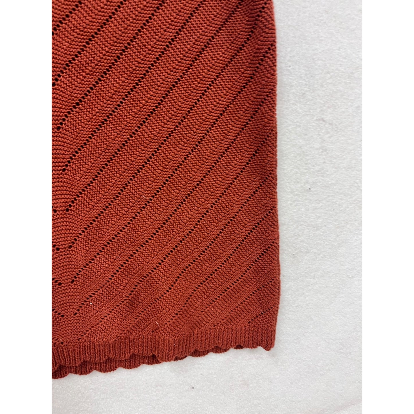 Rust Red Chevron Knit Tank Top  Medium  Isela  #8751