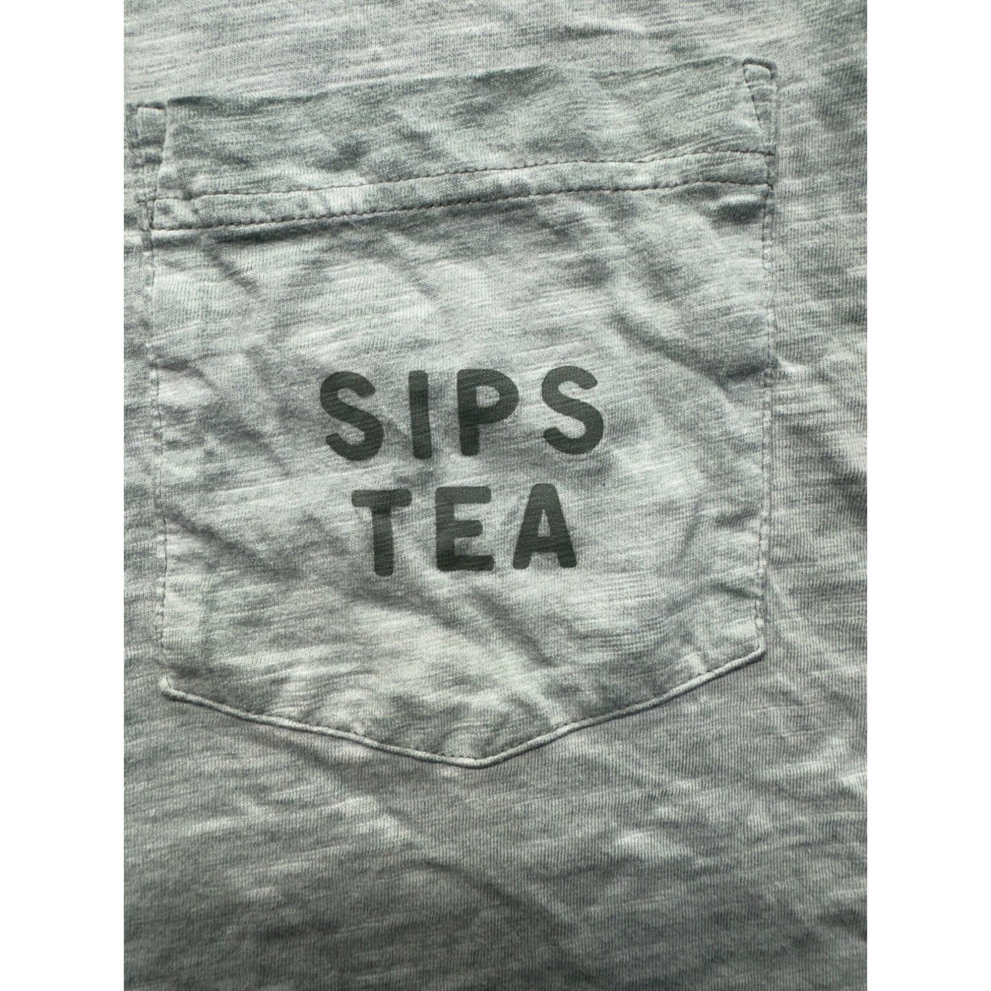 Victorias Secret Pink Green Graphic T-Shirt "Sips Tea" Size L 246B