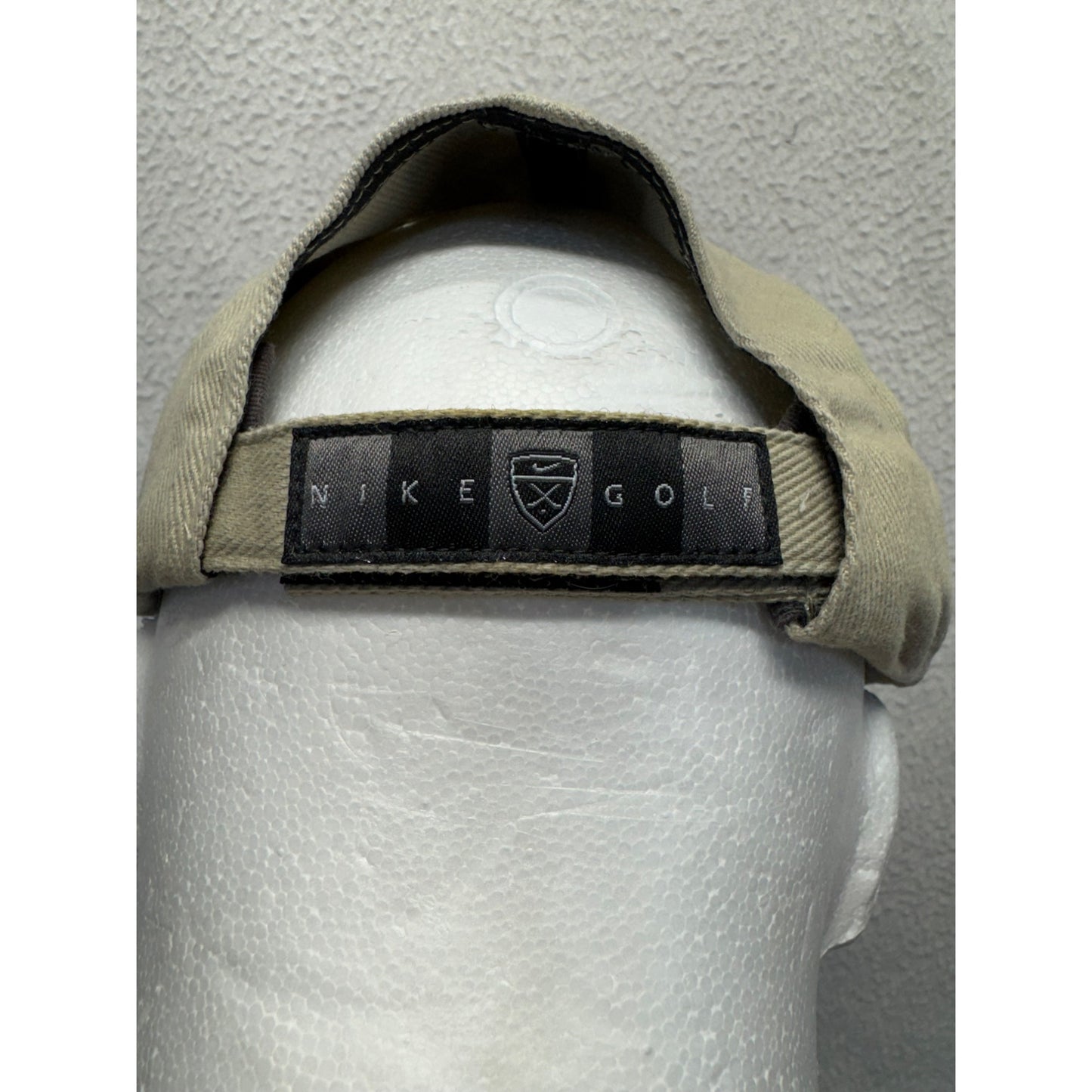 Nike Golf Khaki Hat With Black Swoosh Logo Embroidered #7866