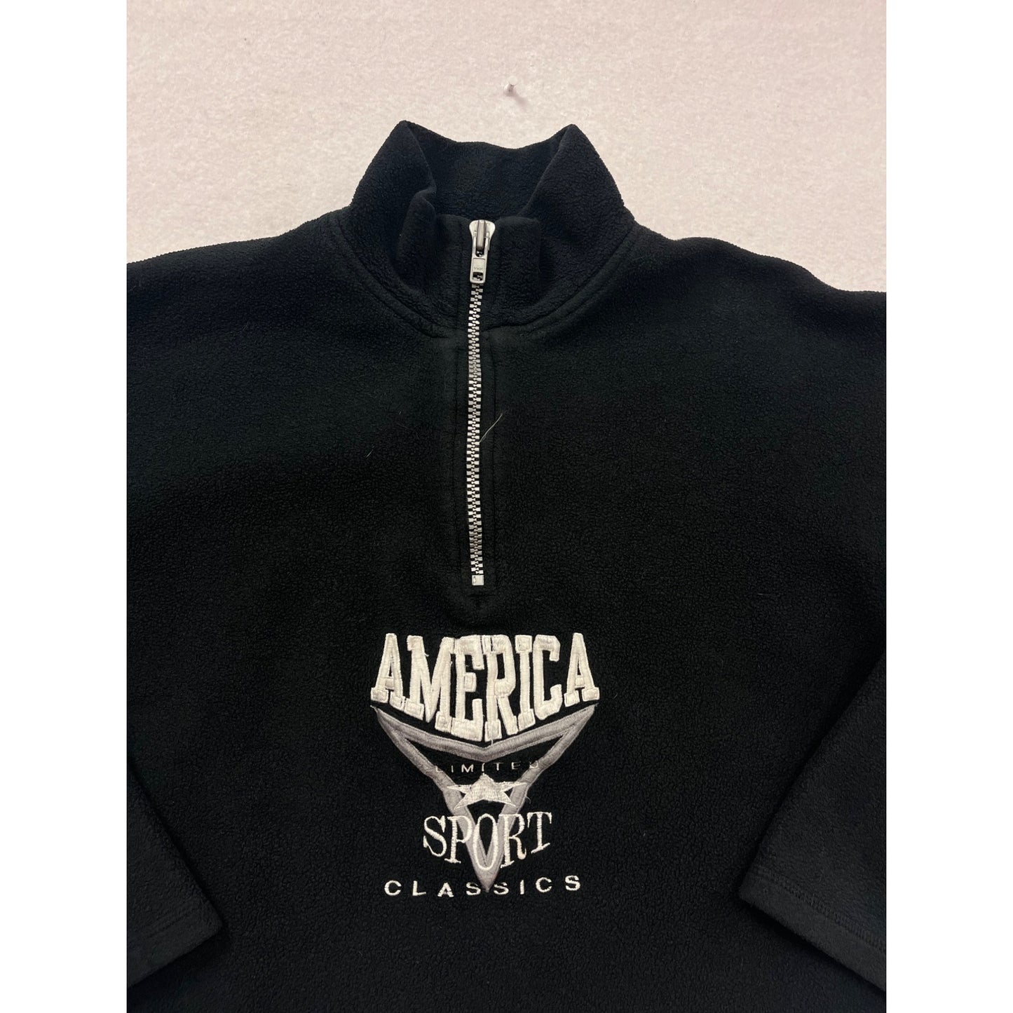 Limited Sport USA Black 100% Polyester Fleece Pullover Sweatshirt Size L #233A