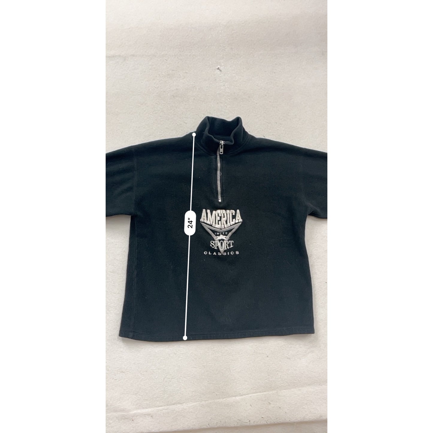 Limited Sport USA Black 100% Polyester Fleece Pullover Sweatshirt Size L #233A