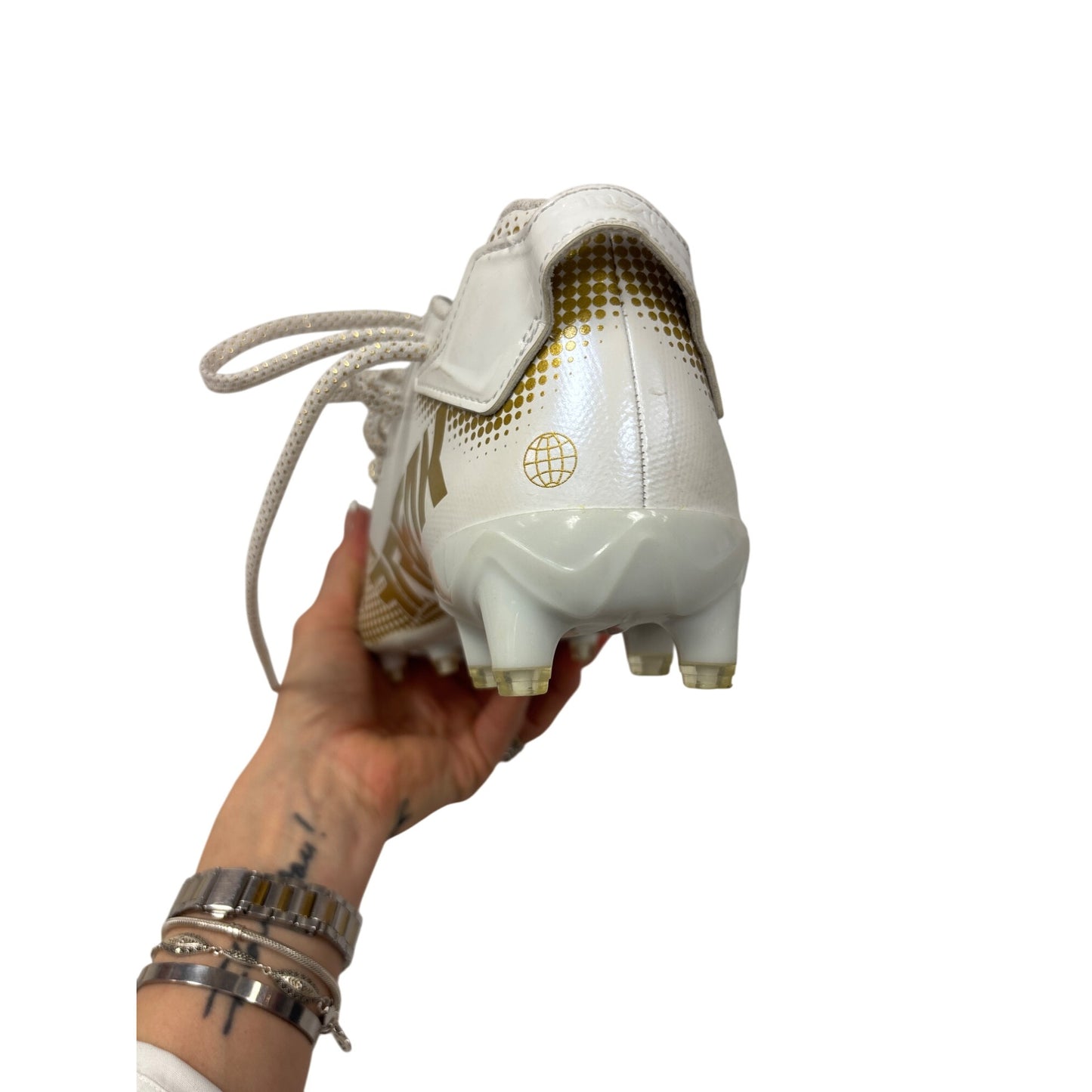 Adidas Freak Spark Gold & White Mens Molded Football Cleats Size 7.5 #6978