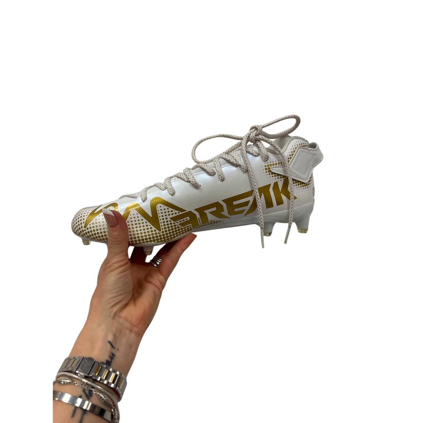 Adidas Freak Spark Gold & White Mens Molded Football Cleats Size 7.5 #6978