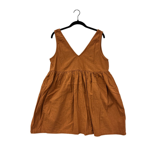 Carly Jean Womens Large Rust Orange Sleeveless Babydoll Dress #8071