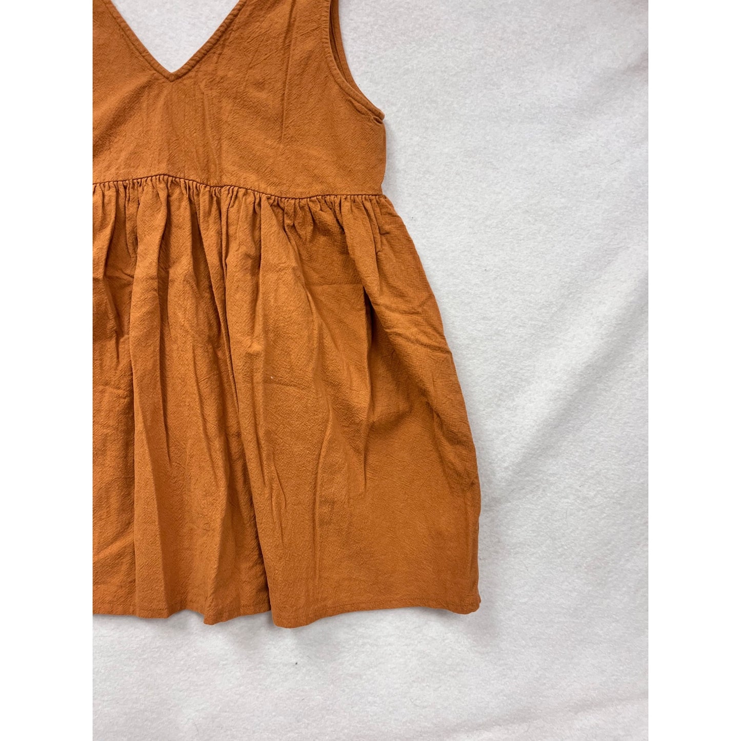 Carly Jean Womens Large Rust Orange Sleeveless Babydoll Dress #8071