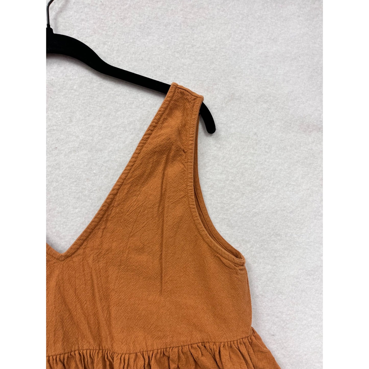 Carly Jean Womens Large Rust Orange Sleeveless Babydoll Dress #8071