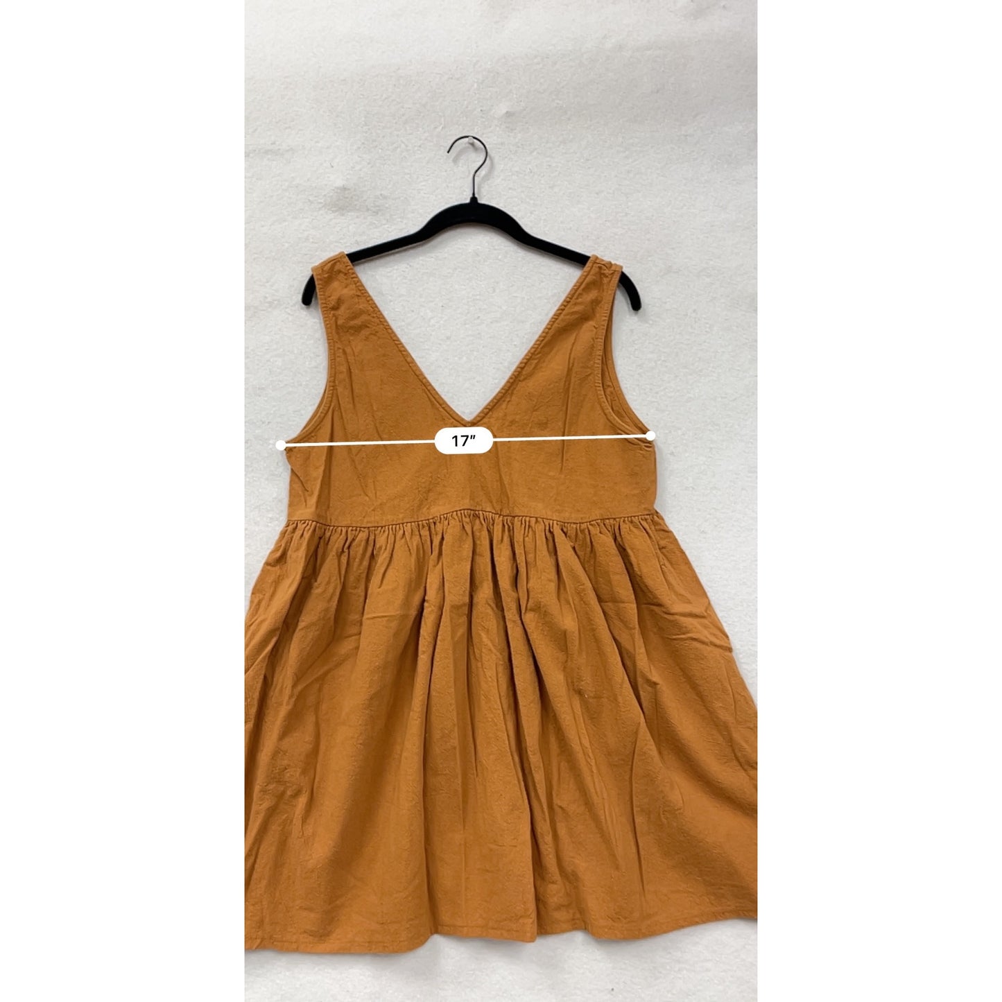 Carly Jean Womens Large Rust Orange Sleeveless Babydoll Dress #8071