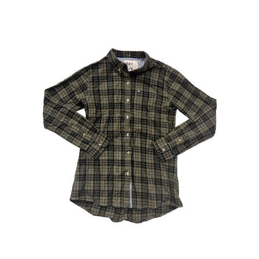 Plaid Button-Up Shirt Size 8 By Peau De Loup Upcycled Cotton #8327