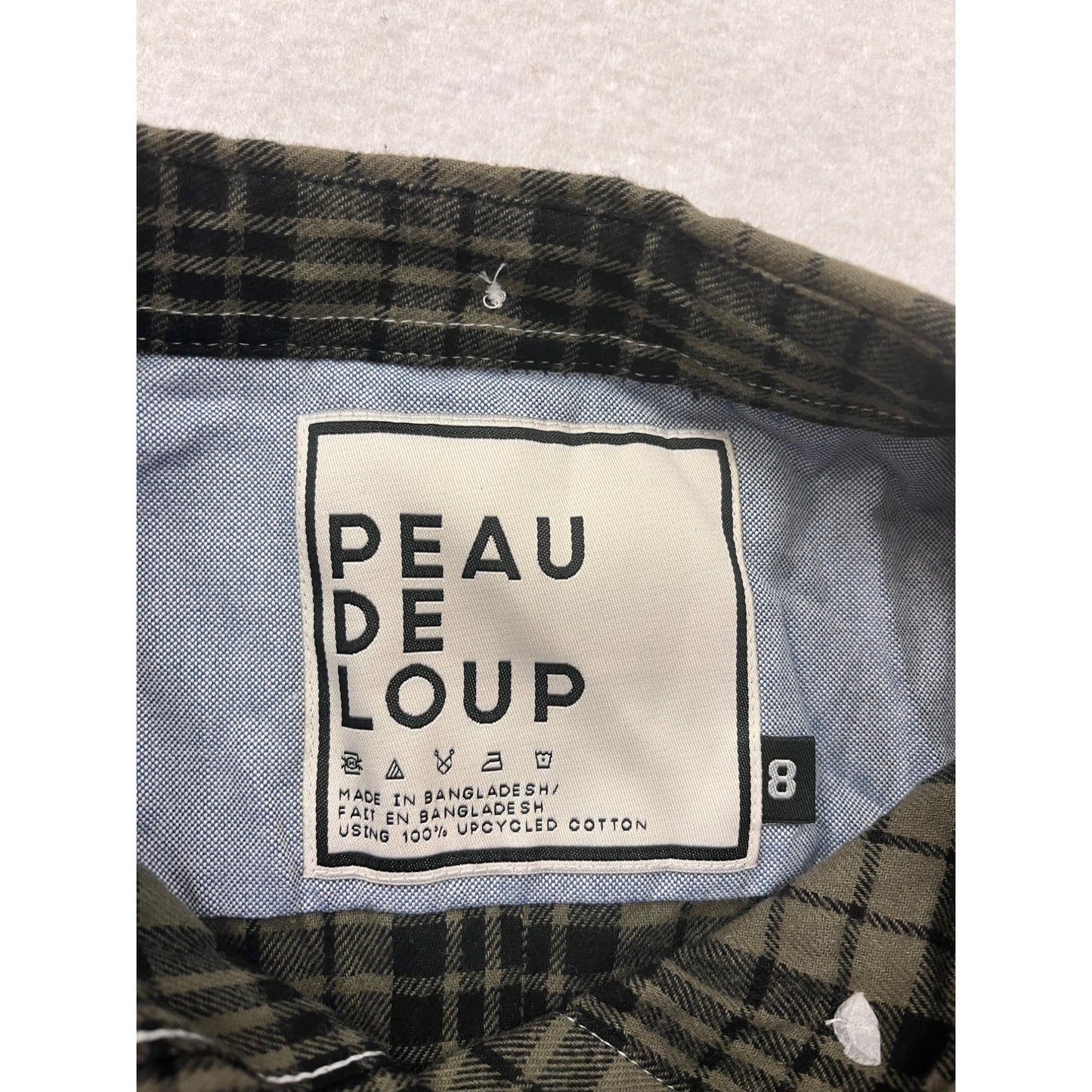 Plaid Button-Up Shirt Size 8 By Peau De Loup Upcycled Cotton #8327