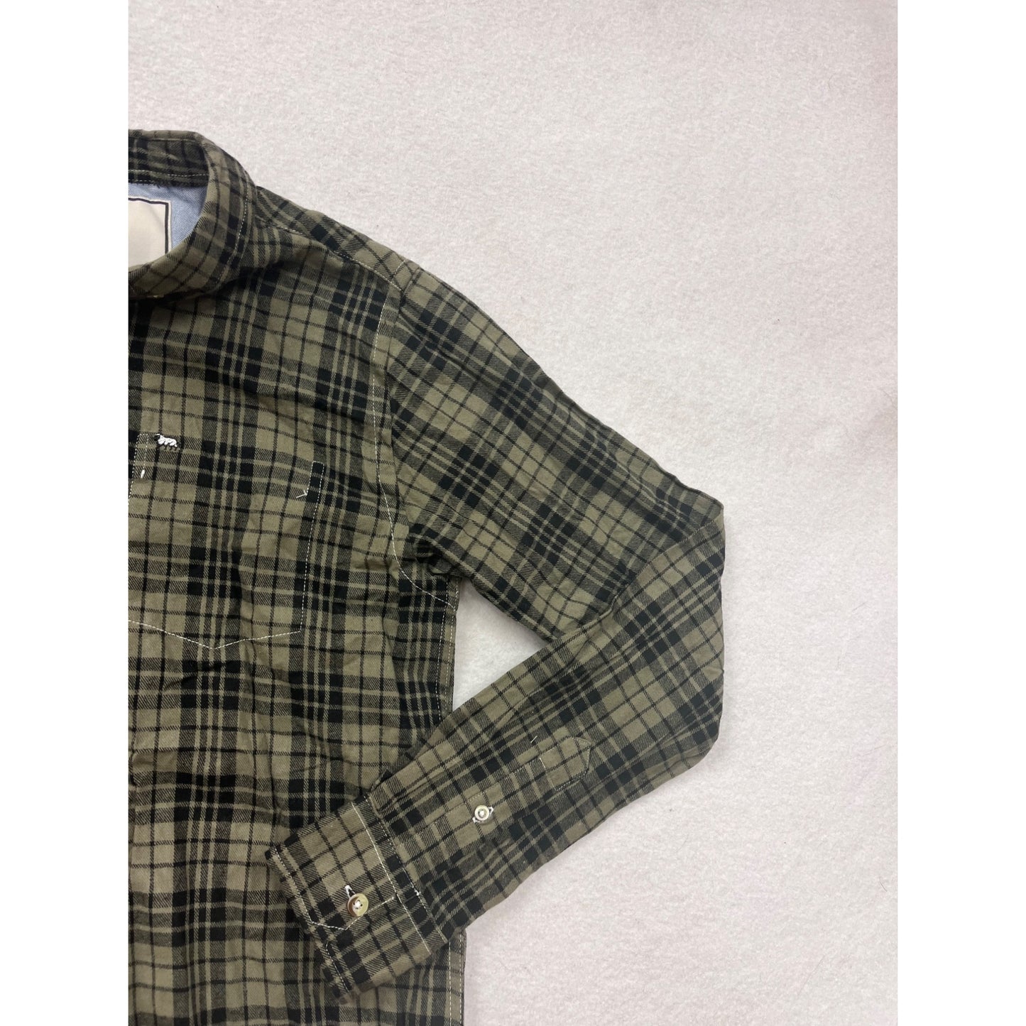 Plaid Button-Up Shirt Size 8 By Peau De Loup Upcycled Cotton #8327