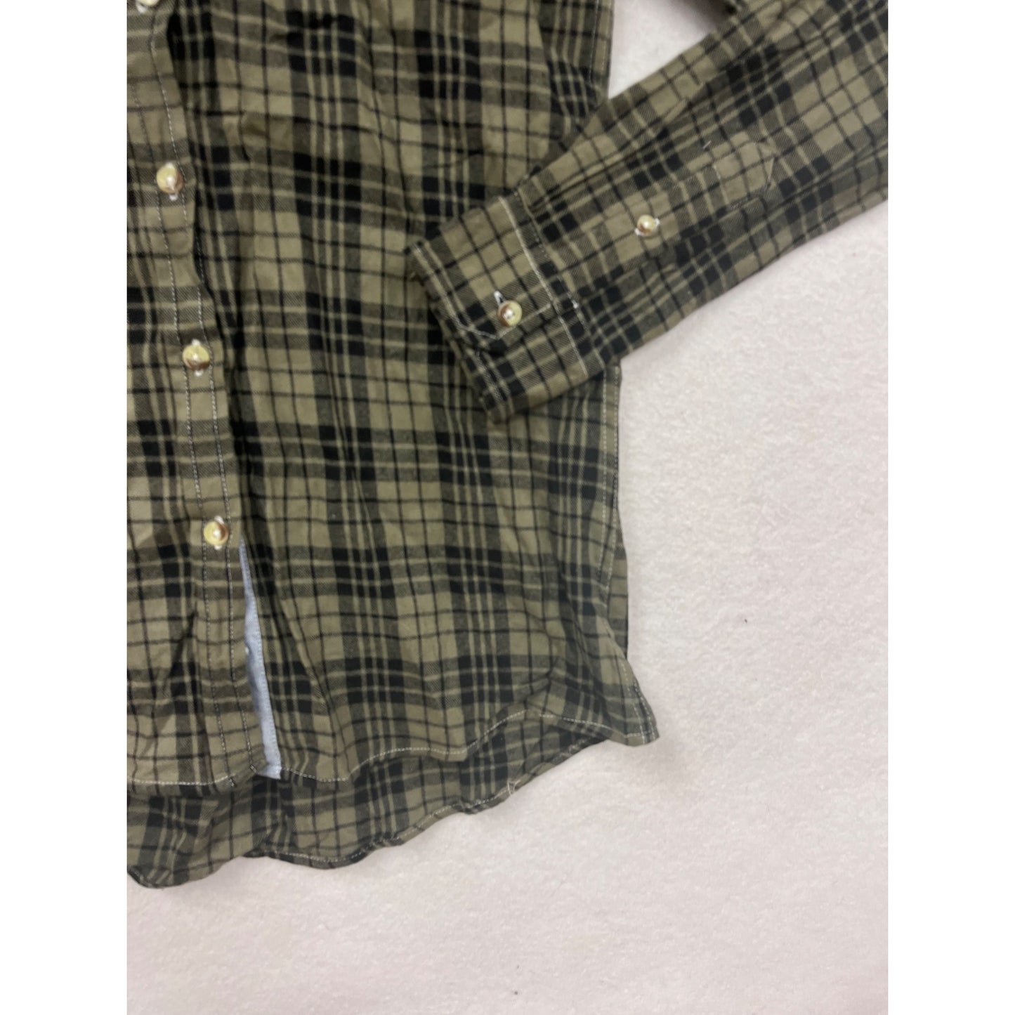 Plaid Button-Up Shirt Size 8 By Peau De Loup Upcycled Cotton #8327