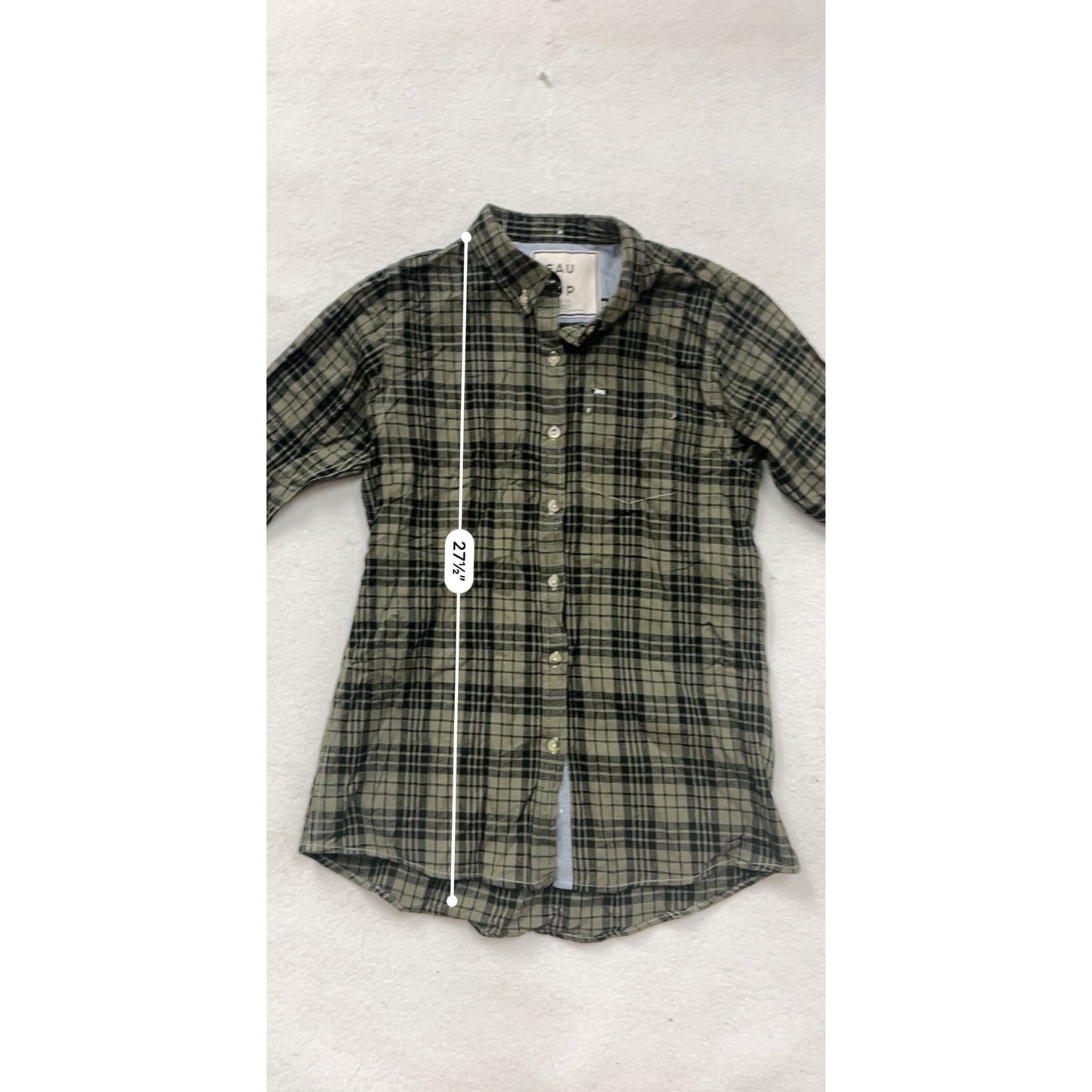 Plaid Button-Up Shirt Size 8 By Peau De Loup Upcycled Cotton #8327