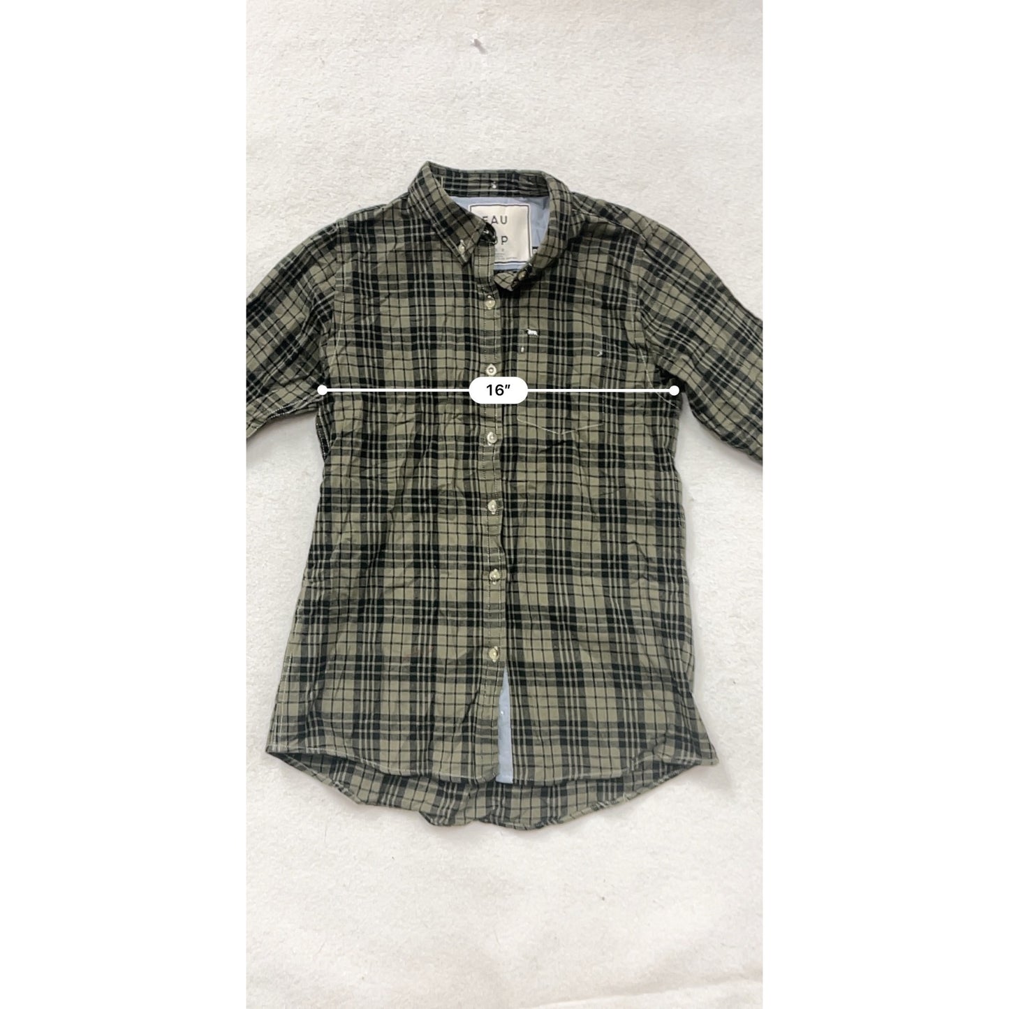 Plaid Button-Up Shirt Size 8 By Peau De Loup Upcycled Cotton #8327