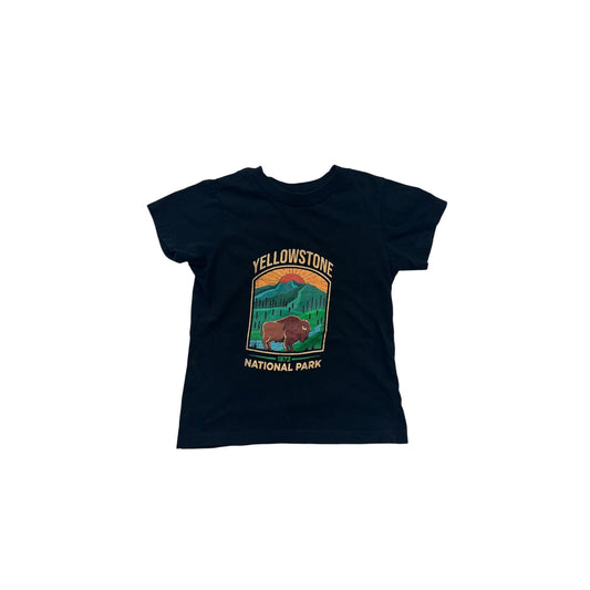 Yellowstone National Park Kids 2T Black Short Sleeve Graphic Tee #8005