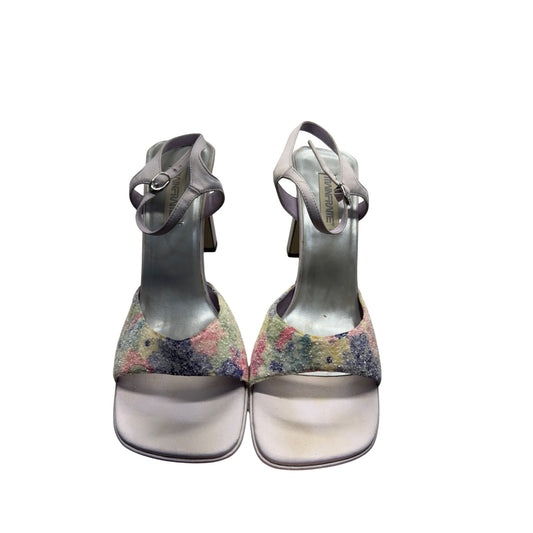 Mainframe Floral Glitter Strappy Heels #5445